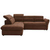 ECKSOFA in Mikrofaser Braun  224/254 cm  - Schwarz/Braun, Design, Kunststoff/Textil (224/254cm) - Stylife