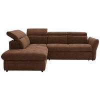 ECKSOFA in Mikrofaser Braun  224/254 cm  - Schwarz/Braun, Design, Kunststoff/Textil (224/254cm) - Stylife