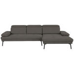 ECKSOFA Ottomane rechts, Eckteil  More_LZ Anthrazit Webstoff  - Anthrazit/Schwarz, Design, Textil/Metall (296/188cm) - Xora