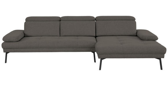ECKSOFA Ottomane rechts, Eckteil  More_LZ Anthrazit Webstoff  - Anthrazit/Schwarz, Design, Textil/Metall (296/188cm) - Xora