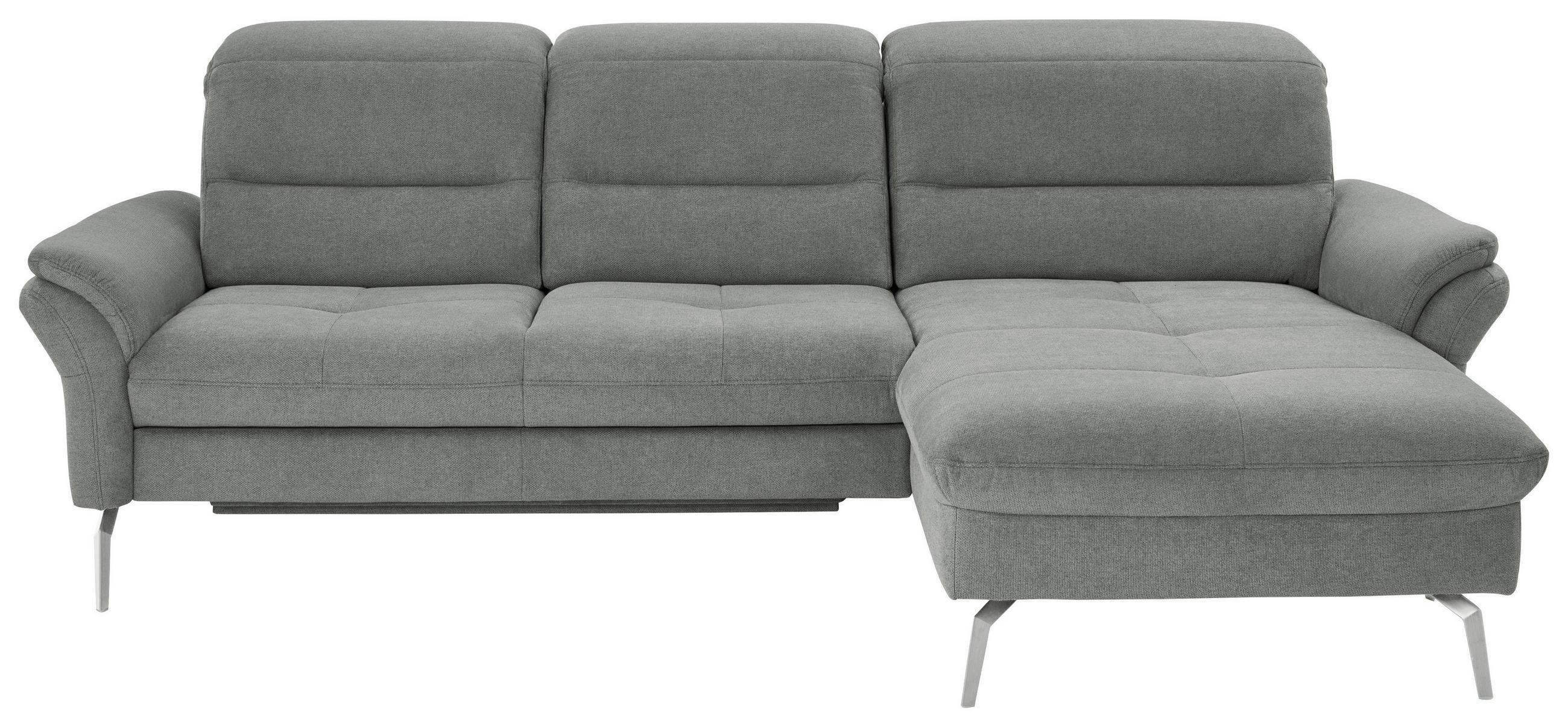 ECKSOFA Hellgrau Flachgewebe  - Hellgrau, Design, Textil/Metall (260/181cm) - Beldomo Speed