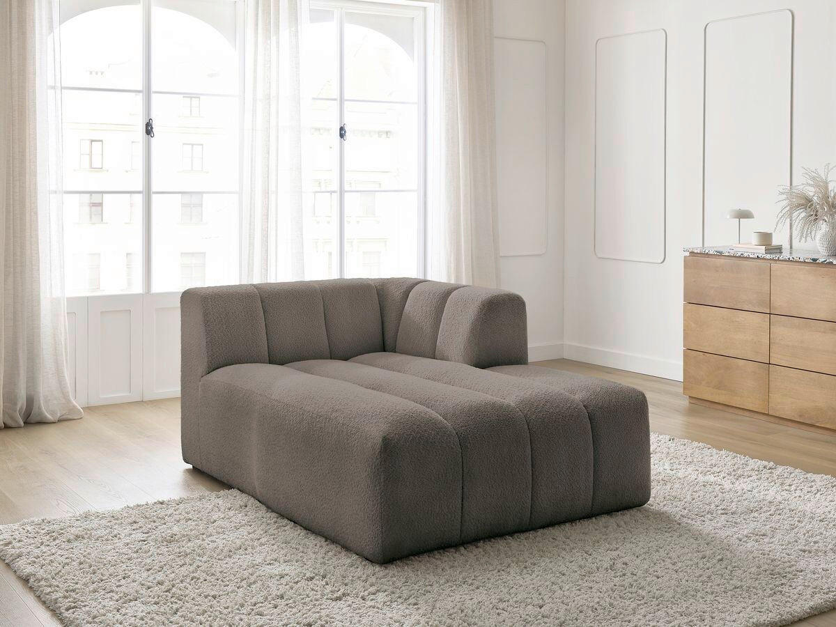 SOFAELEMENT ANNECY Bouclé Taupe  - Taupe/Schwarz, MODERN, Kunststoff/Textil (120/72/170cm)