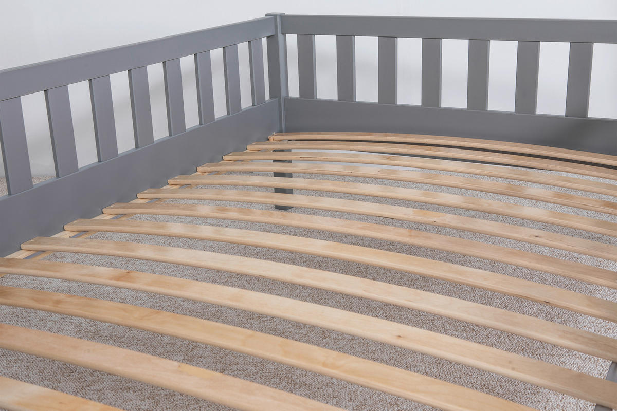 AUSZIEHBETT 140/200 cm  in Hellgrau  - Hellgrau/Naturfarben, MODERN, Holz (140/200cm) - MID.YOU
