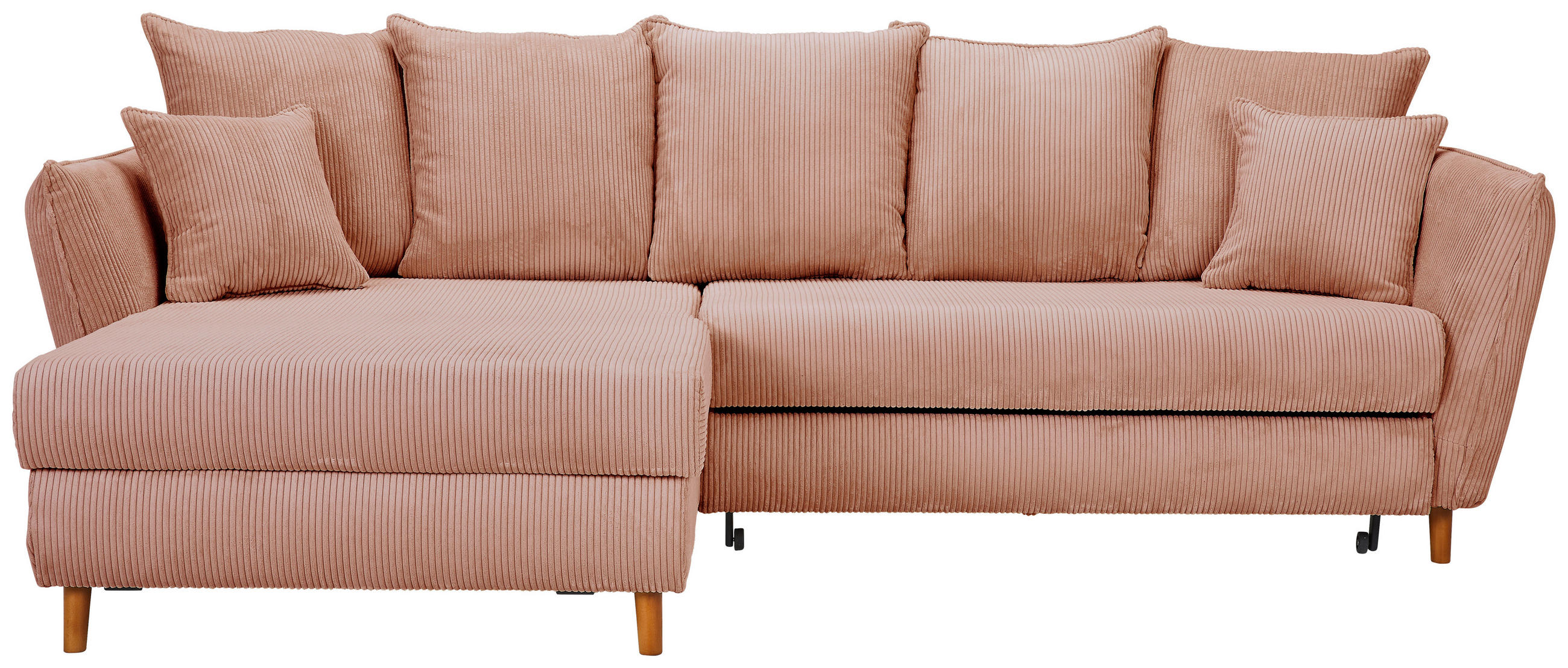 HÖRNSOFFA i manchester rosa  - ekfärgad/rosa, Klassisk, trä/textil (162/284cm) - MID.YOU