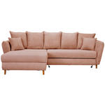 ECKSOFA Rosa Cord  - Eichefarben/Rosa, KONVENTIONELL, Holz/Textil (162/284cm) - Carryhome