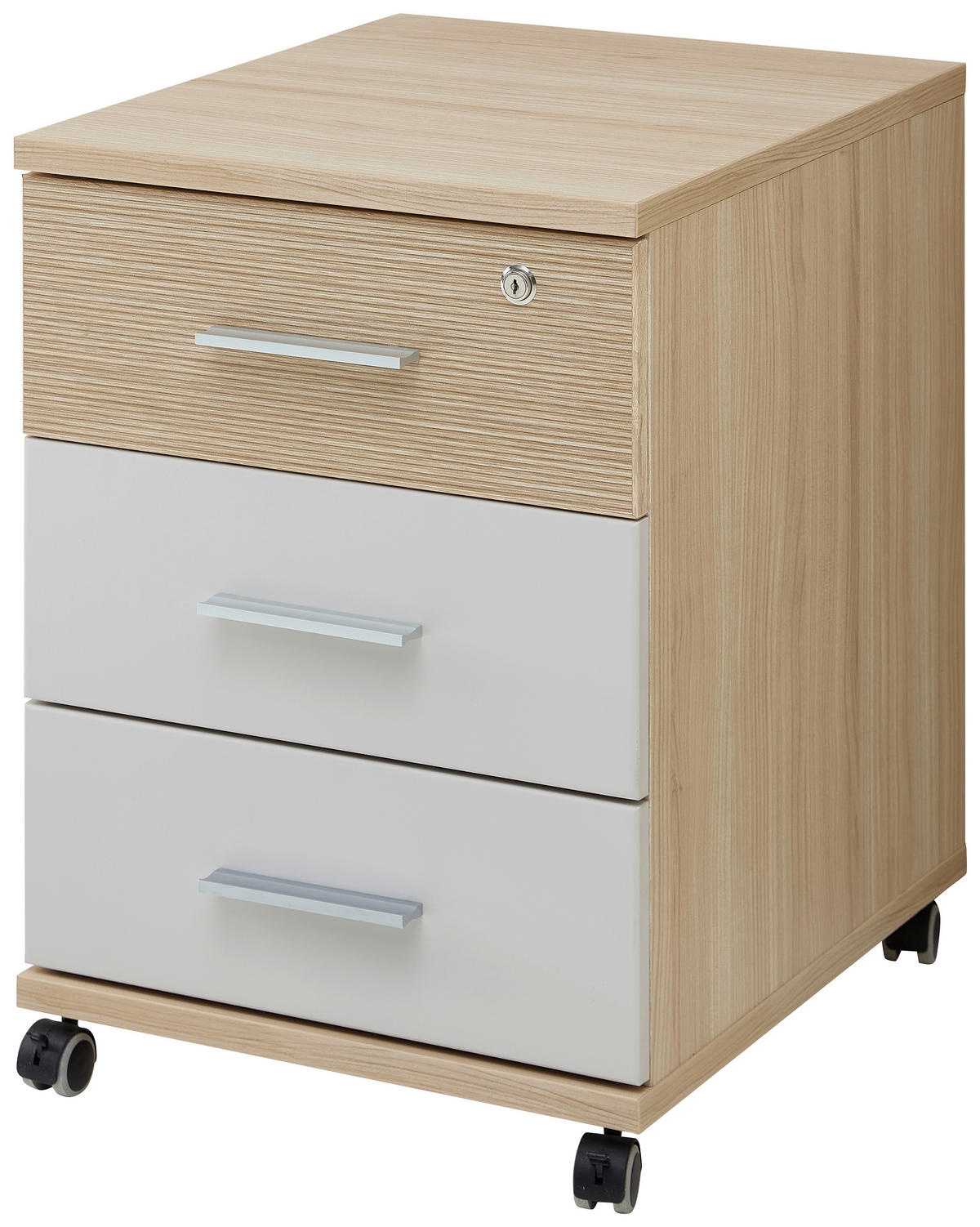 GÖRGŐS KONTÉNER - kasmírszínű/krómszínű, Konventionell, faalapú anyag/fém (45/64/55cm) - Stylife