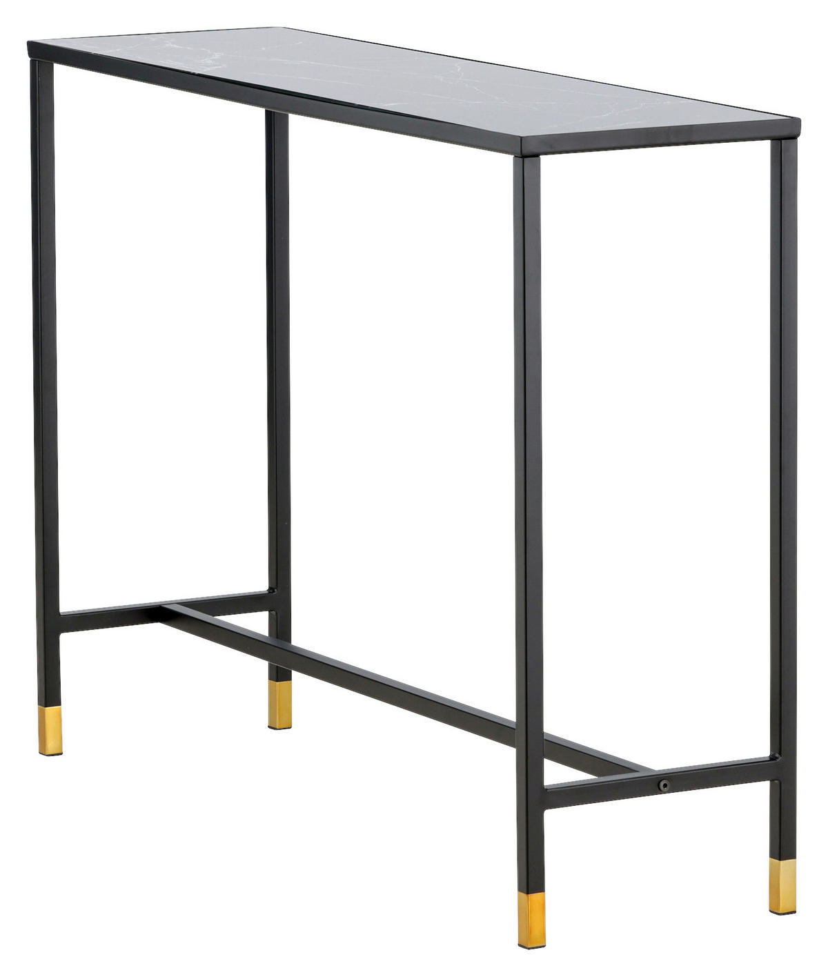 BEISTELLTISCH 100/30/75 cm Schwarz, Messingfarben rechteckig  - Messingfarben/Schwarz, Design, Glas/Metall (100/30/75cm) - Livetastic