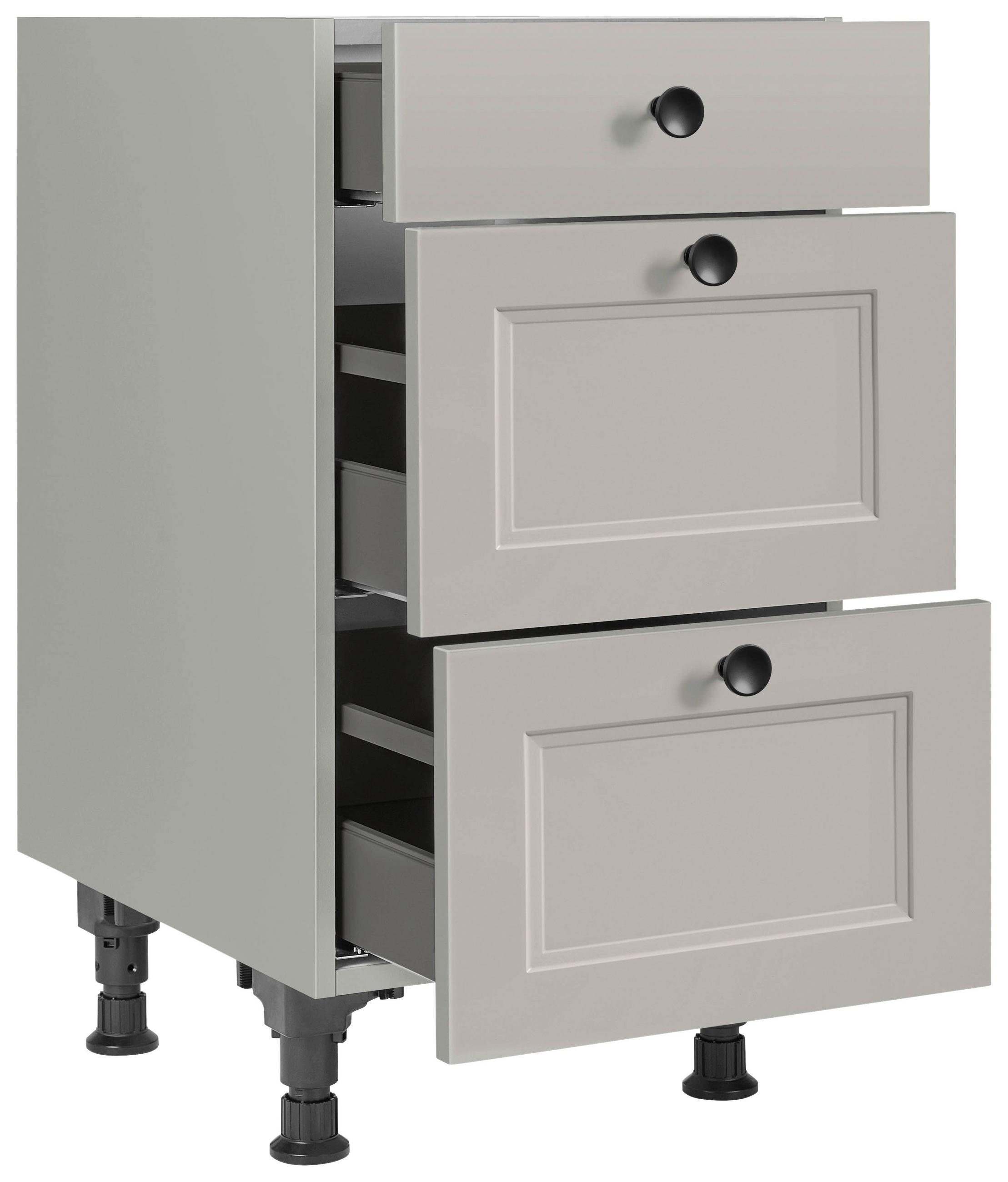 SCHUBKASTENUNTERSCHRANK 45/87/56 cm  in Grau  - Schwarz/Grau, MODERN, Holzwerkstoff/Metall (45/87/56cm) - Nobilia