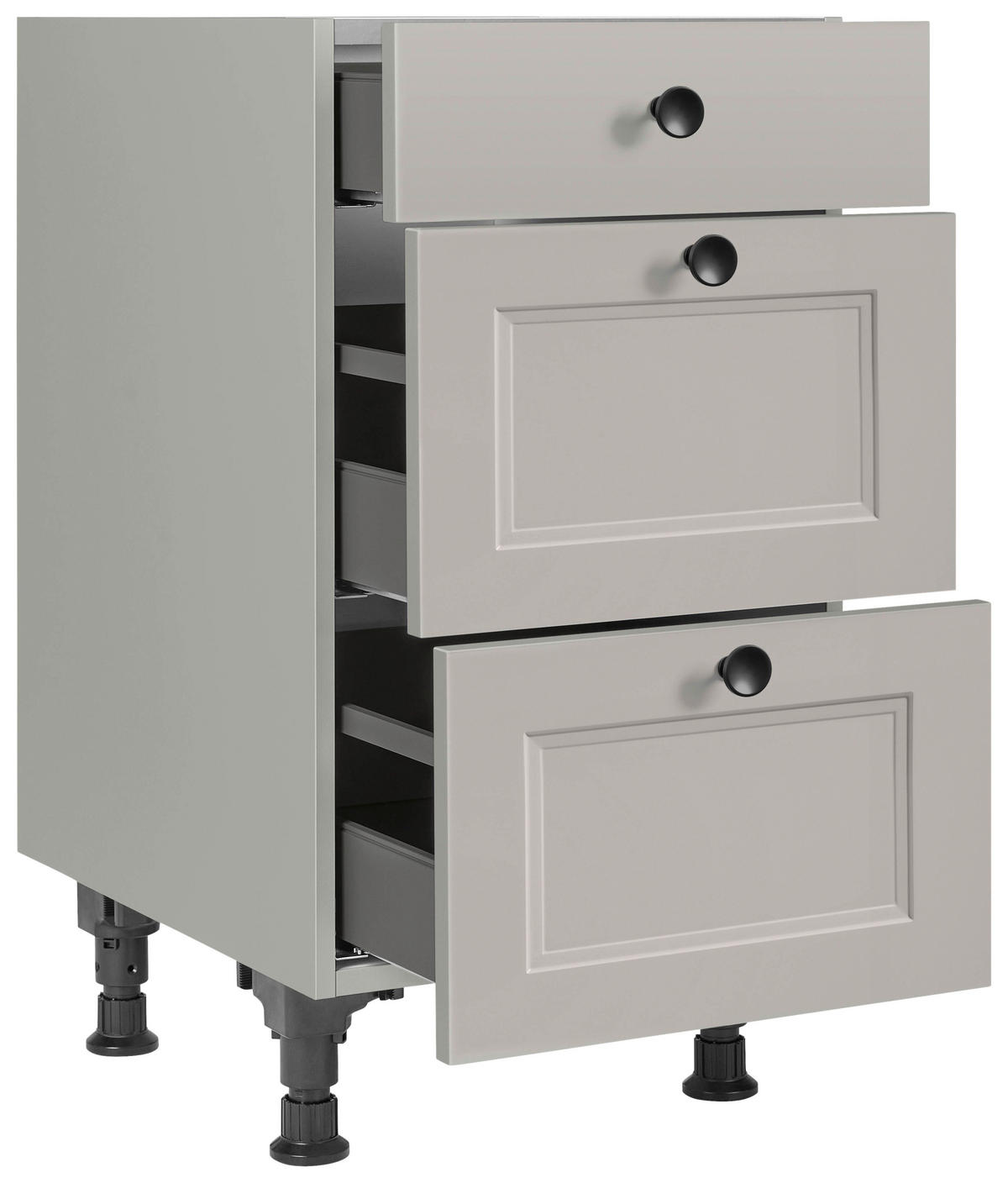 SCHUBKASTENUNTERSCHRANK 45/87/56 cm  in Grau  - Schwarz/Grau, MODERN, Holzwerkstoff/Metall (45/87/56cm) - Nobilia