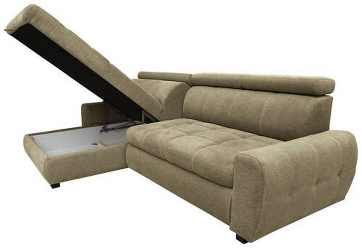 Wohnlandschaft inkl.Funktionen in Webstoff Taupe  173/276 cm  - Taupe/Schwarz, LIFESTYLE, Kunststoff/Textil (173/276cm) - Stylife