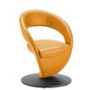 STUHL Echtleder Orange, Schwarz  - Schwarz/Orange, Design, Leder/Metall (62/86/61cm) - Moderano