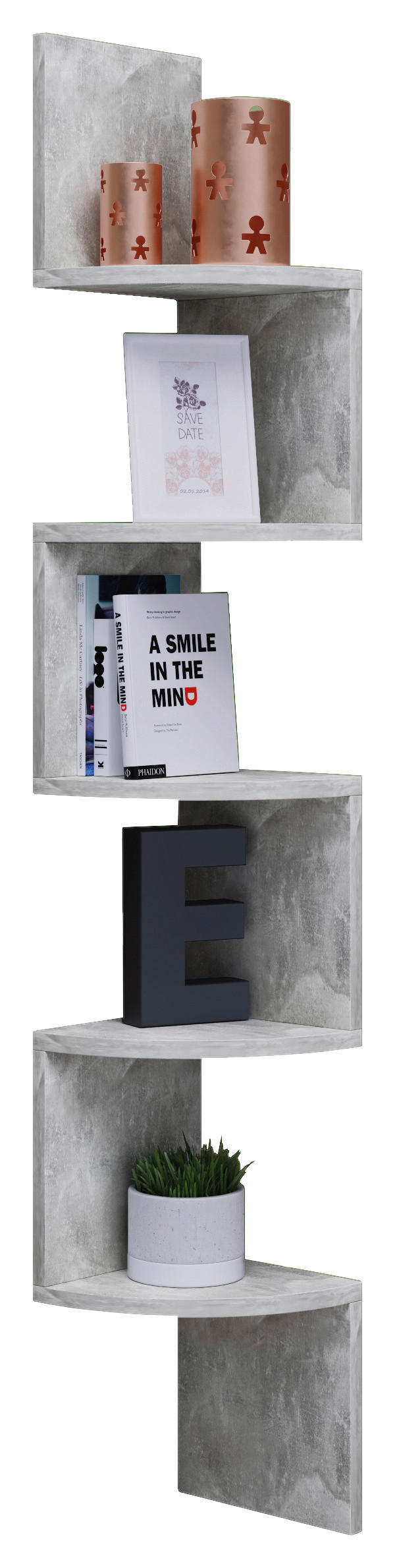 ECKREGAL 19,6/123,6/19,6 cm Grau  - Grau, Basics, Holzwerkstoff (19,6/123,6/19,6cm) - MID.YOU