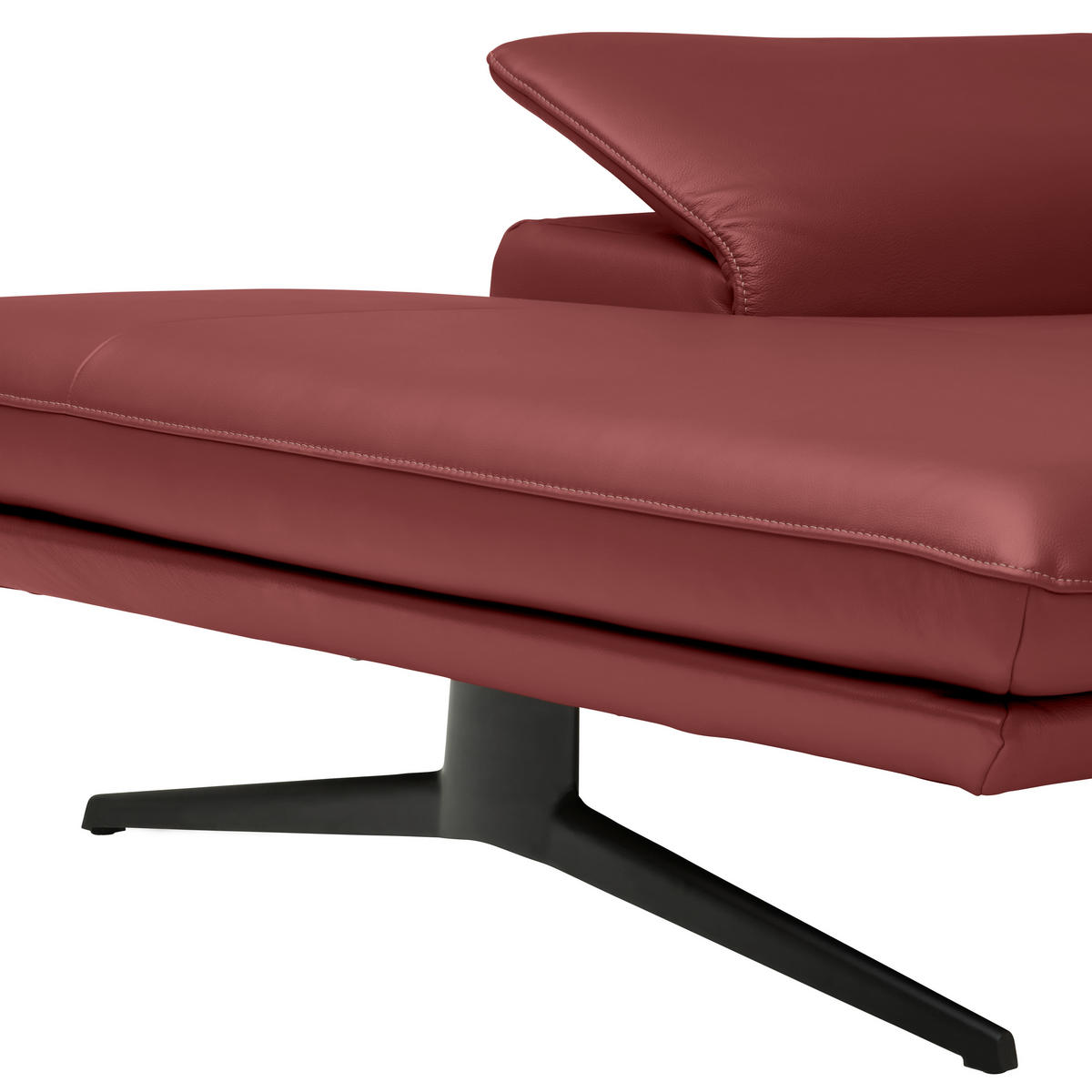 ECKSOFA in Echtleder Weinrot  - Beige/Weinrot, Design, Leder/Metall (150/242cm) - Koinor