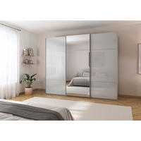 SCHWEBETÜRENSCHRANK  in Grau  - Alufarben/Grau, KONVENTIONELL, Glas/Holzwerkstoff (301/223/68cm) - Novel