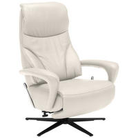 RELAXSESSEL in Leder Creme  - Creme/Schwarz, Design, Leder/Metall (75/106/88cm) - Dieter Knoll