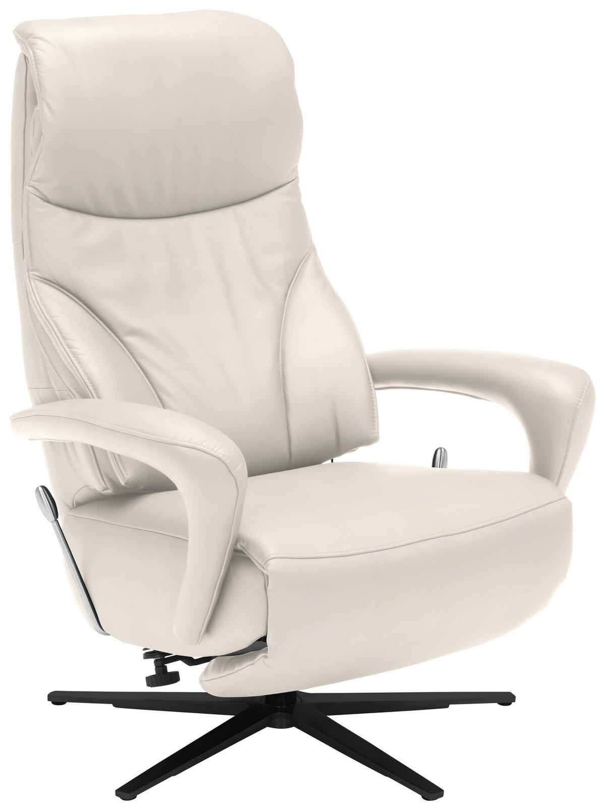 RELAXSESSEL in Leder Creme  - Creme/Schwarz, Design, Leder/Metall (75/106/88cm) - Dieter Knoll