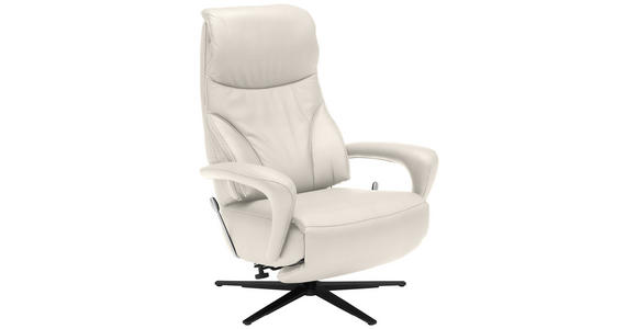 RELAXSESSEL in Leder Creme  - Creme/Schwarz, Design, Leder/Metall (75/106/88cm) - Dieter Knoll