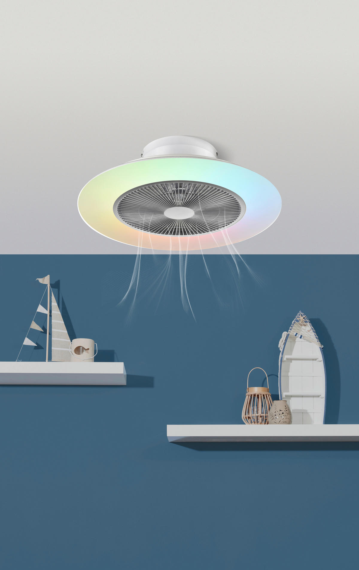 VENTILATOR STROPNI  bijela, boje kroma   prozirno   - bijela/prozirno, Trend, metal/plastika (55/19cm) - Mican