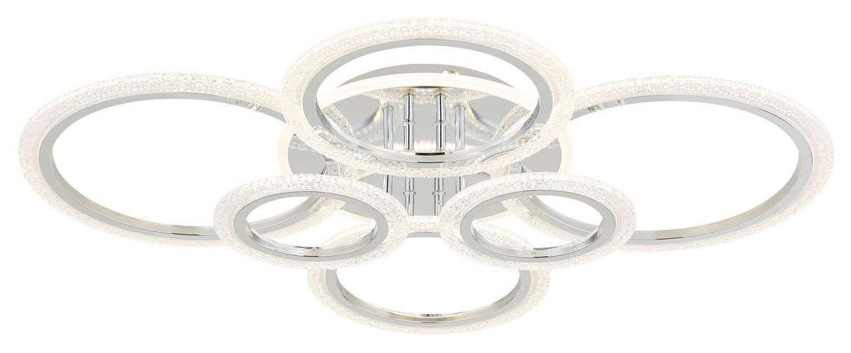 LED-DECKENLEUCHTE 78/60,5/11,5 cm   - Klar/Chromfarben, Design, Kunststoff/Metall (78/60,5/11,5cm) - Globo