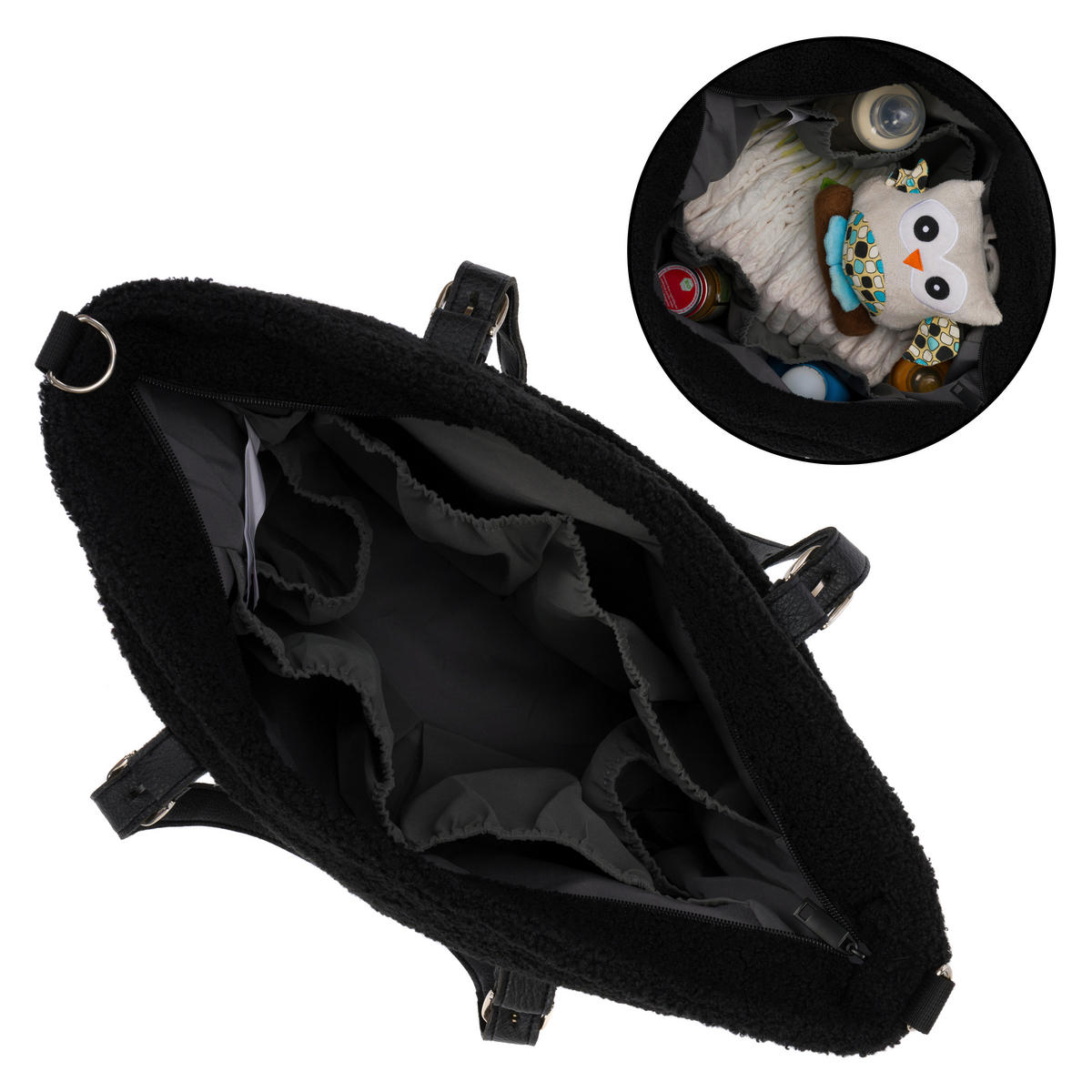 WICKELTASCHE  - Schwarz, Basics, Kunststoff (39/15/36cm) - Jimmylee