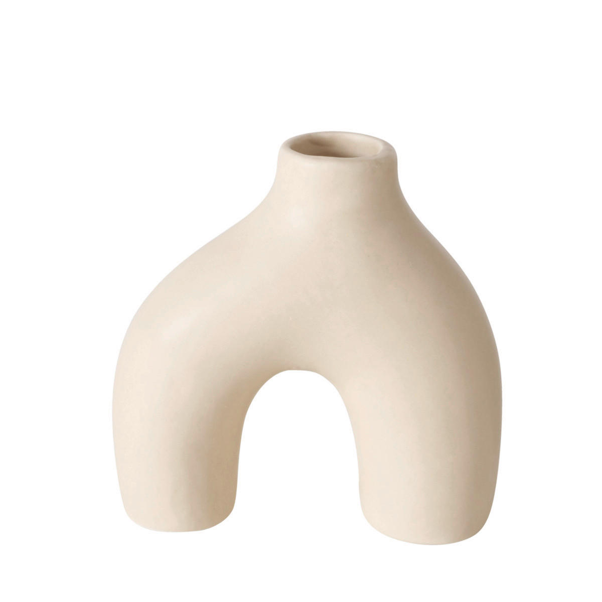 VASE 10 cm  - Beige/Weiß, Basics, Keramik (10/3,5/10cm) - Boltze Home