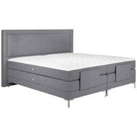 BOXSPRINGBETT 180/200 cm  in Grau  - Alufarben/Grau, Design, Textil/Metall (180/200cm) - Welnova