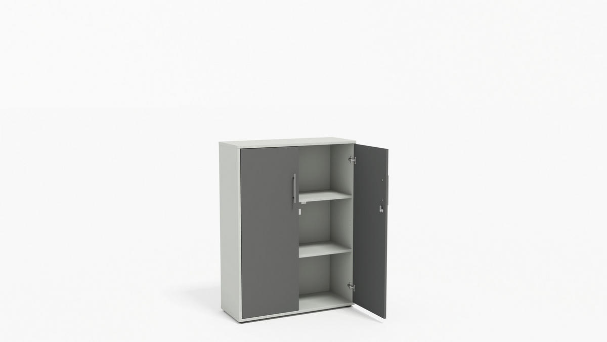 AKTENSCHRANK Anthrazit, Hellgrau  - Anthrazit/Hellgrau, MODERN, Holzwerkstoff (128,5/185,6/33cm) - MID.YOU