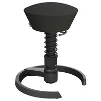 BÜROHOCKER   Schwarz  - Schwarz, Basics, Leder/Metall (55/45,66/55cm) - Aeris