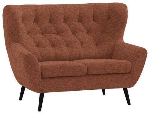 2-SITZER-SOFA in Flachgewebe Rostfarben  - Rostfarben/Schwarz, Design, Holz/Textil (137/101/95cm) - Stylife