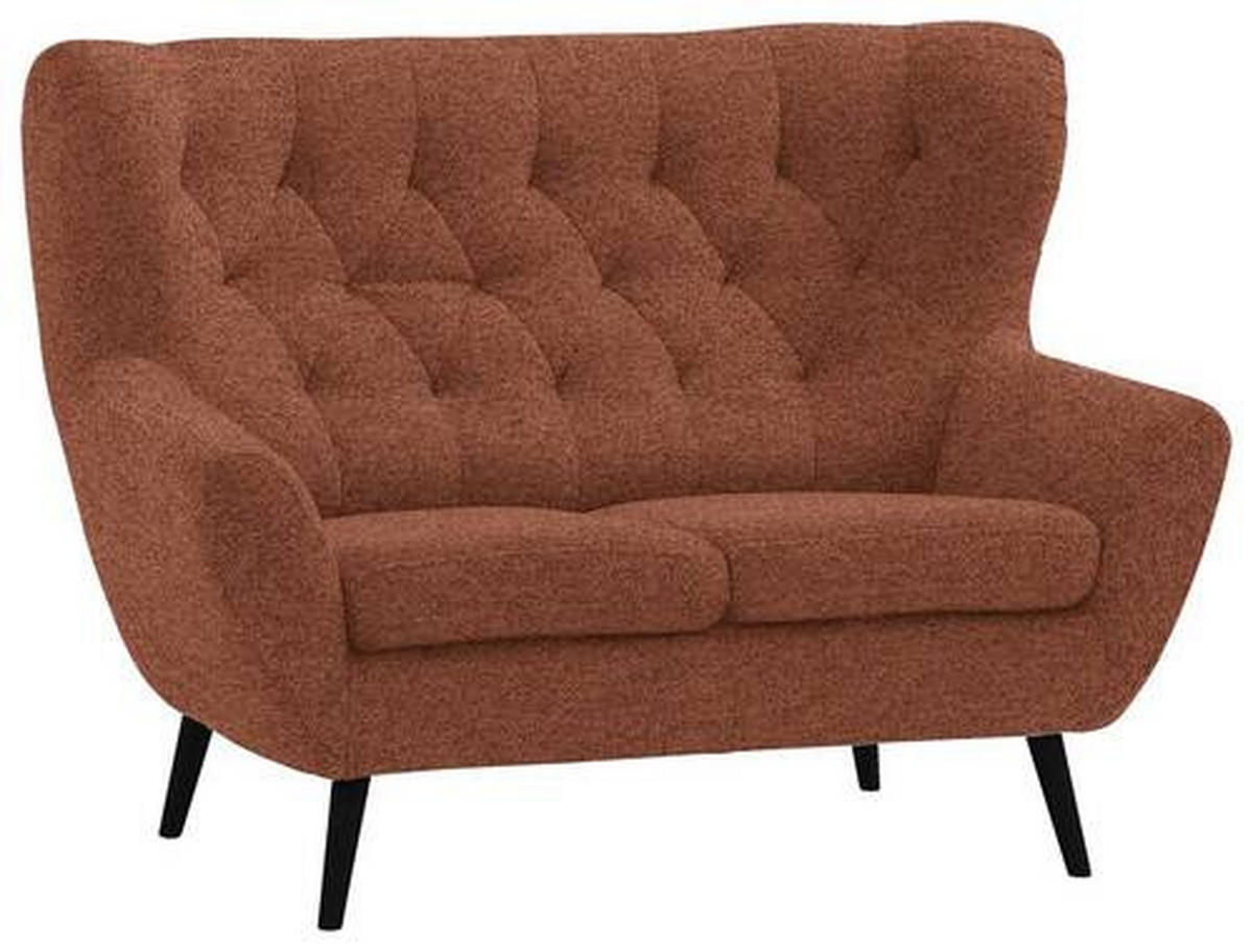 2-SITZER-SOFA Skagen in Flachgewebe Rostfarben  - Rostfarben/Schwarz, Design, Holz/Textil (137/101/95cm) - Stylife