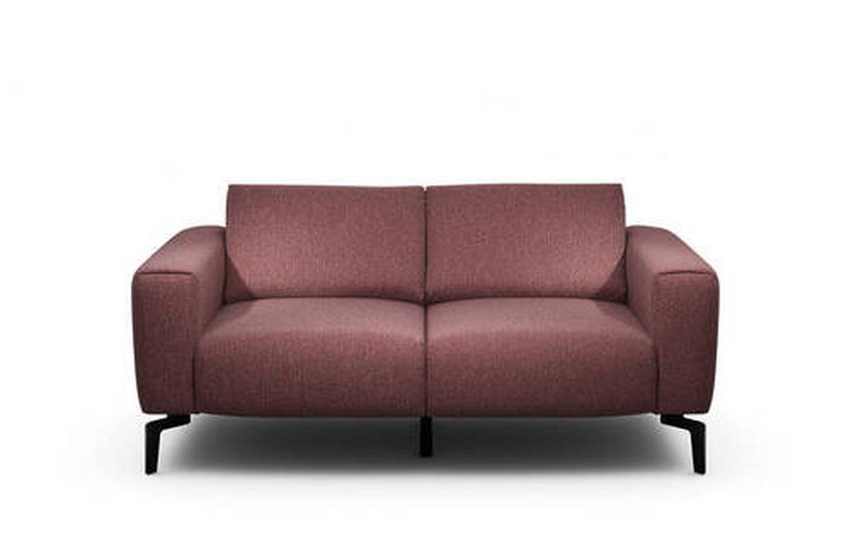 2-SITZER-SOFA in Chenille Rot  - Rot/Schwarz, Design, Textil/Metall (180/86/86-94cm) - SENSOO