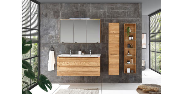 WASCHBECKENUNTERSCHRANK 120/54/46 cm  - Eichefarben, KONVENTIONELL, Holz/Holzwerkstoff (120/54/46cm) - Linea Natura