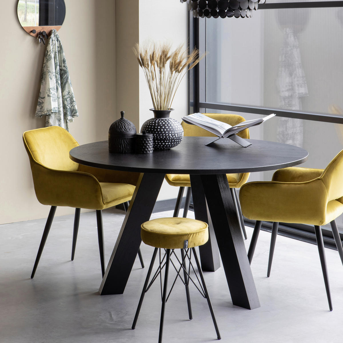 ESSTISCH in Holz 129/129/77 cm  - Schwarz, MODERN, Holz (129/129/77cm) - Livetastic