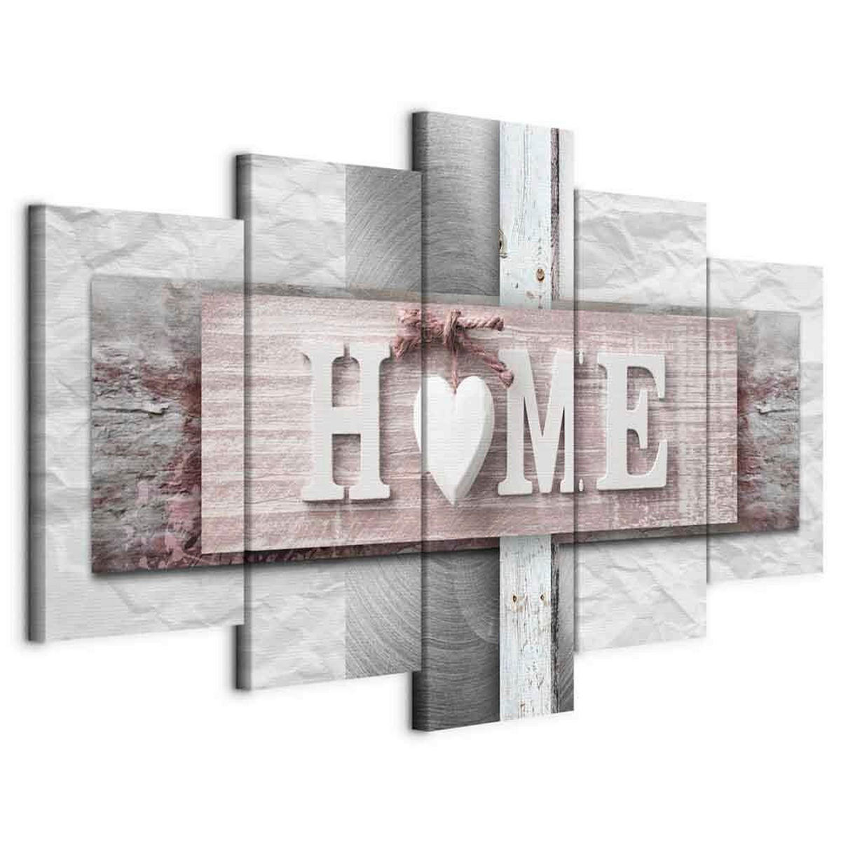 LEINWANDBILD Abstraktes, Text 200/100/1,2 cm  - Hellrosa/Grau, Basics, Holzwerkstoff/Textil (200/100/1,2cm) - artgeist