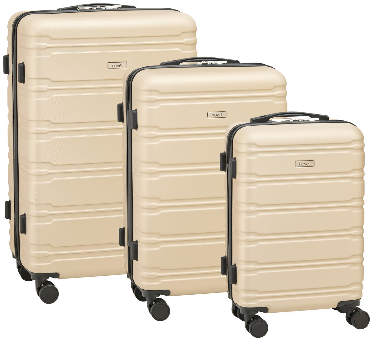 REISEKOFFERSET Champagner 3-teilig  - Champagner, Basics, Kunststoff/Textil - Novel