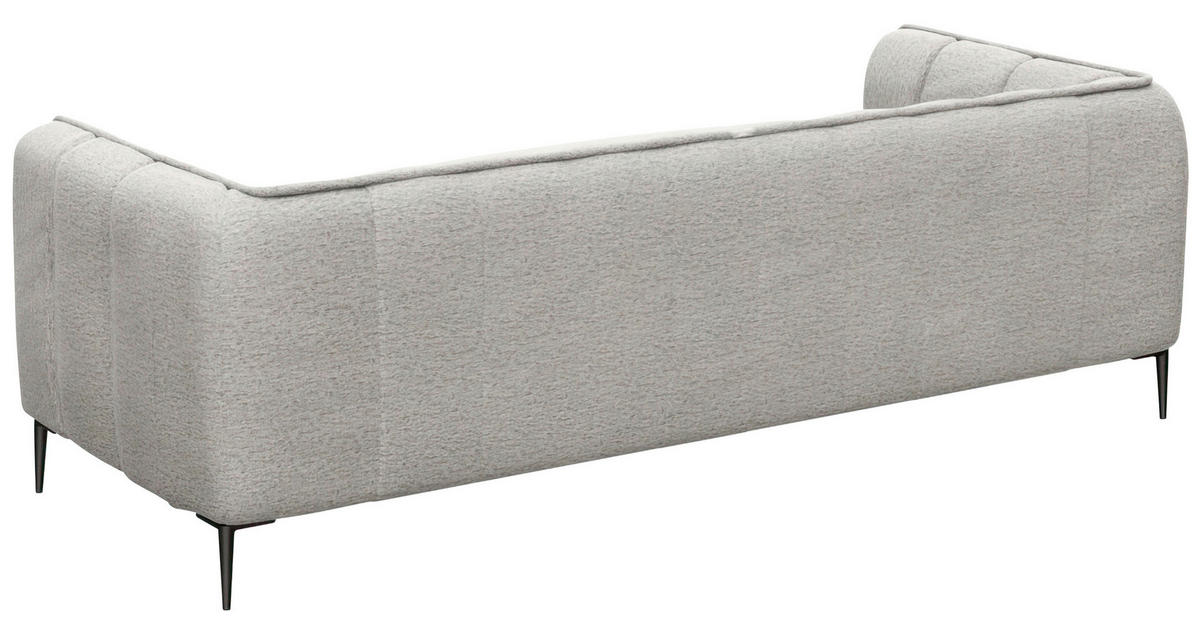 ECKSOFA Hellgrau Chenille, Webstoff, Flachgewebe  - Hellgrau/Schwarz, Design, Holz/Textil (149/211cm) - Livetastic