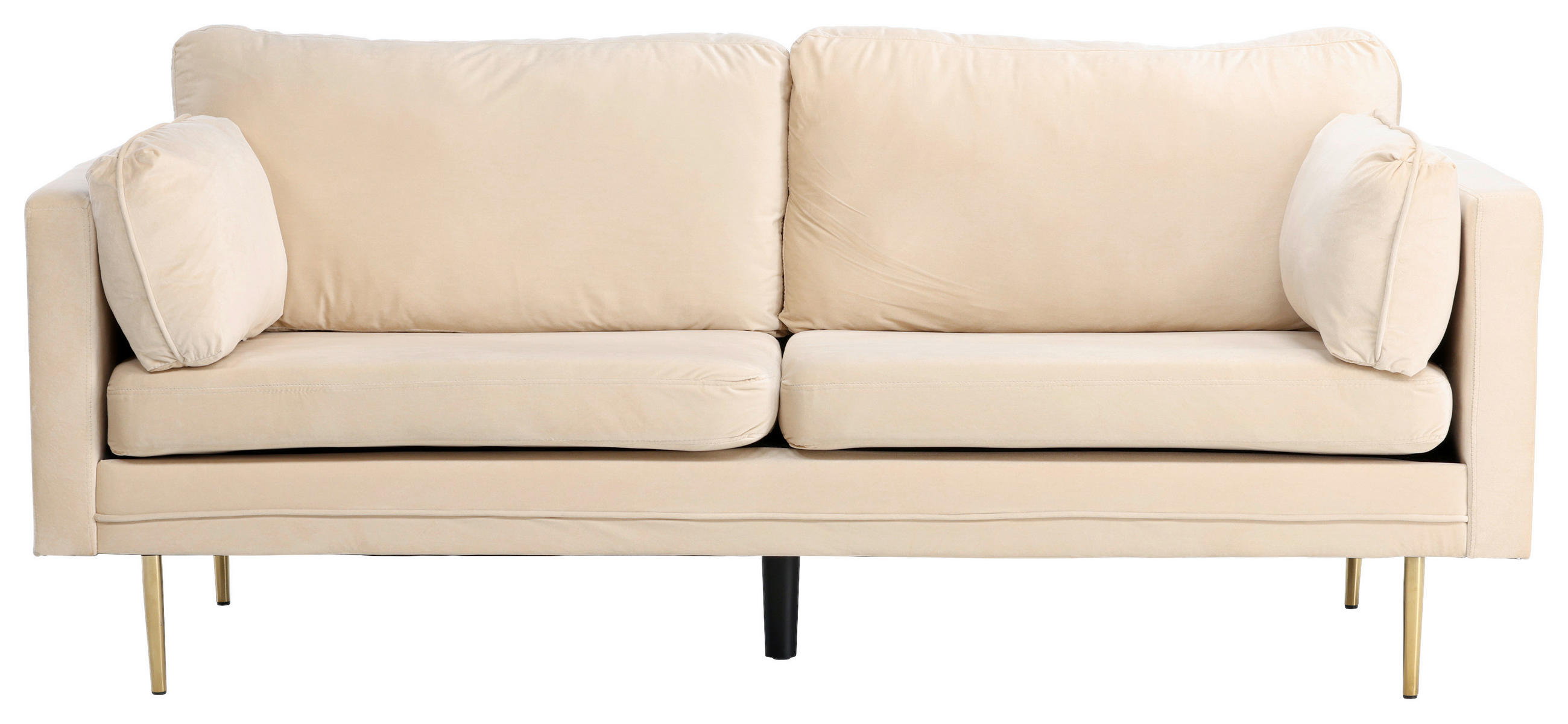 2-SITZER-SOFA Goldfarben, Beige  - Beige/Goldfarben, Design, Textil/Metall (203/84/90cm) - Livetastic