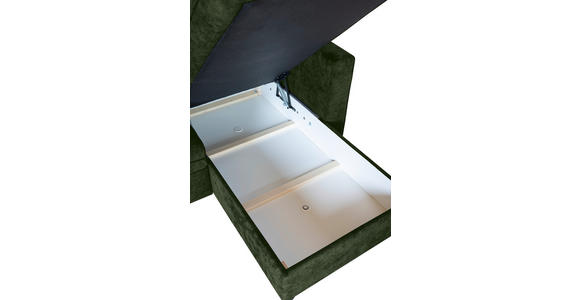 ECKSOFA Dunkelgrün Flachgewebe  - Dunkelgrün/Schwarz, KONVENTIONELL, Textil/Metall (252/162cm) - Carryhome