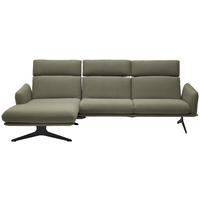 ECKSOFA in Flachgewebe Greige  - Greige/Schwarz, Design, Textil/Metall (152/259cm) - Dieter Knoll