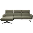 ECKSOFA in Flachgewebe Greige  152/259 cm  - Greige/Schwarz, Design, Textil/Metall (152/259cm) - Dieter Knoll