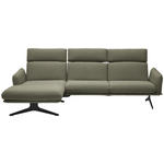 ECKSOFA in Flachgewebe Greige  152/259 cm  - Greige/Schwarz, Design, Textil/Metall (152/259cm) - Dieter Knoll