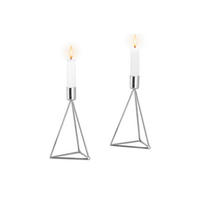 GYERTYATARTÓ SZETT - ezüstszínű, Basics, fém (9,5/16,5cm) - Echtwerk