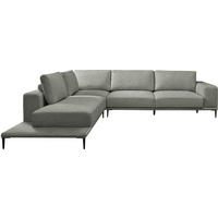 ECKSOFA Leinwand Graugrün  - Schwarz/Graugrün, Design, Textil/Metall (271/318cm) - Belluti
