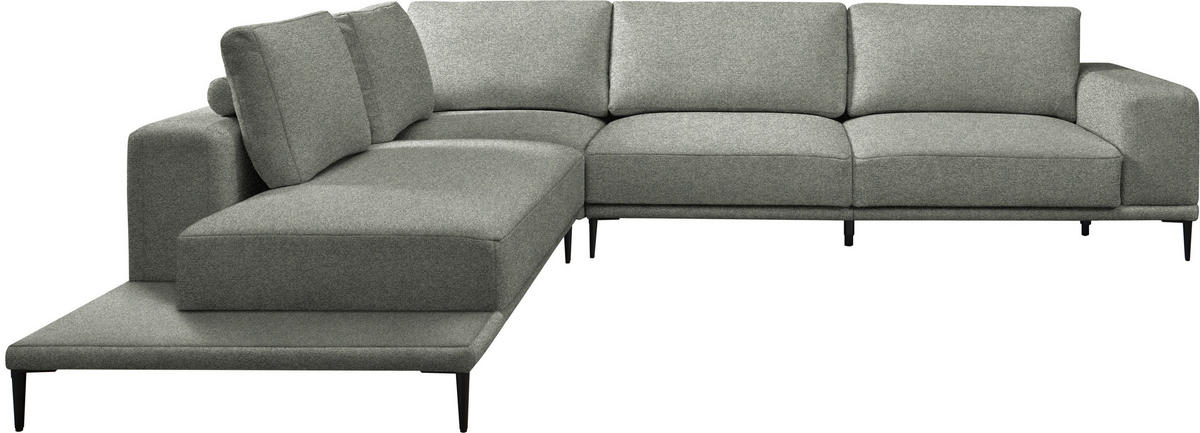 ECKSOFA Leinwand Graugrün  - Schwarz/Graugrün, Design, Textil/Metall (271/318cm) - Belluti