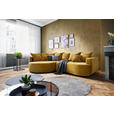 ECKSOFA in Chenille Goldfarben  - Goldfarben/Schwarz, Design, Kunststoff/Textil (194,0/307,0cm) - Carryhome