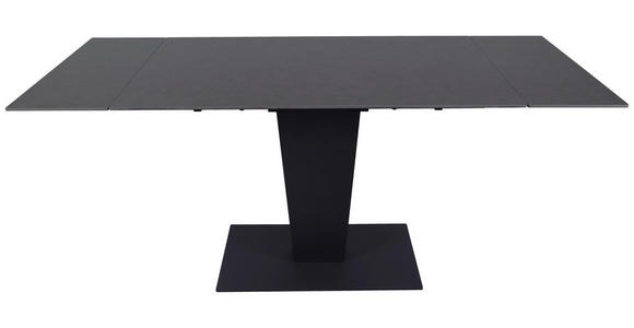 ESSTISCH Anthrazit, Schwarz rechteckig ausziehbar - Anthrazit/Schwarz, Design, Keramik/Metall (120-179/80/76cm) - Novel