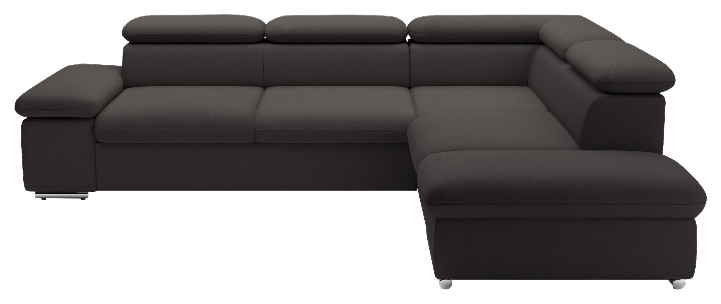 ECKSOFA in Flachgewebe Fango  - Fango, Modern, Textil/Metall (274/228cm) - Sit & More
