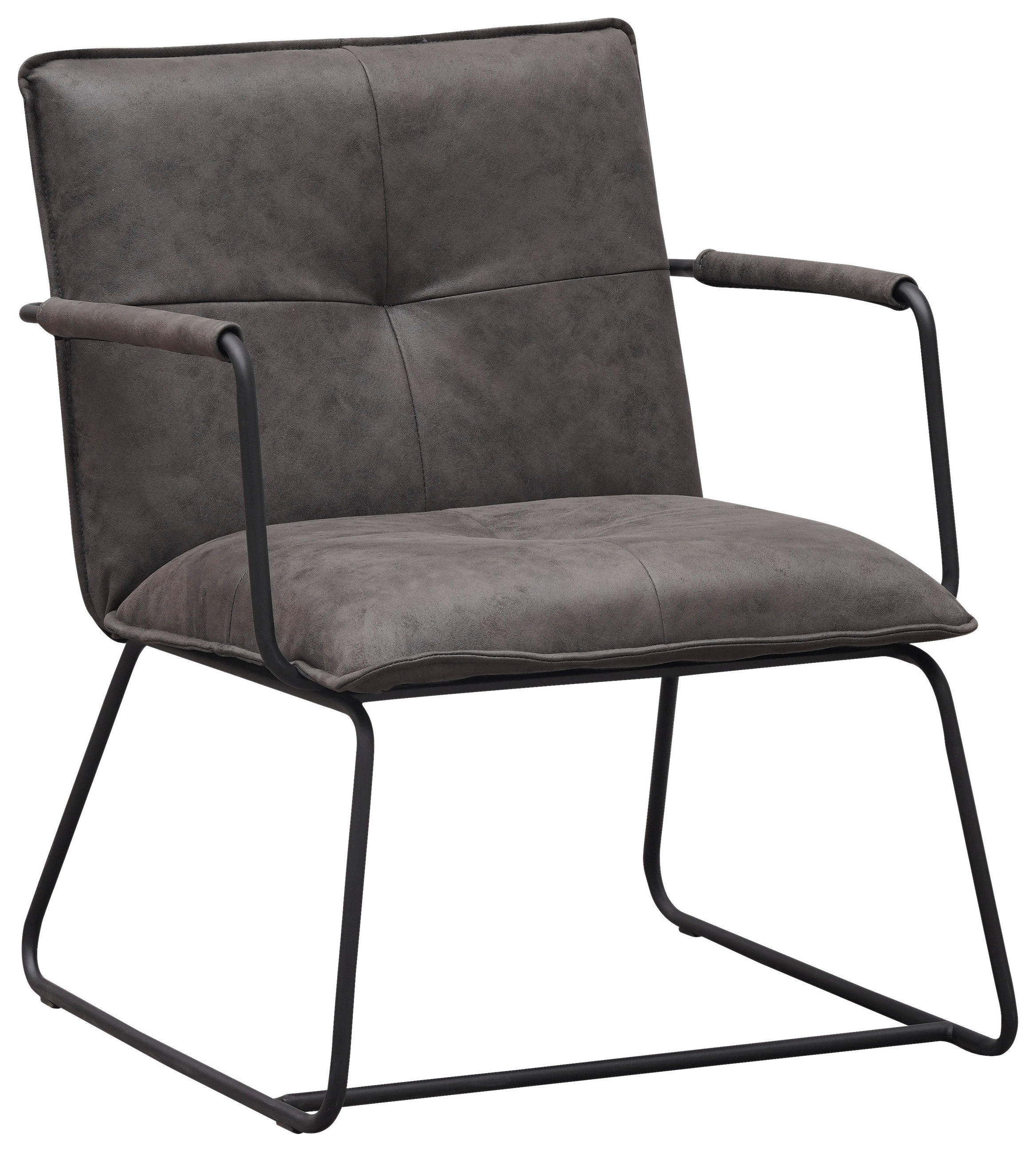 SESSEL Anthrazit    - Anthrazit/Schwarz, MODERN, Textil/Metall (65/80/68cm) - MID.YOU