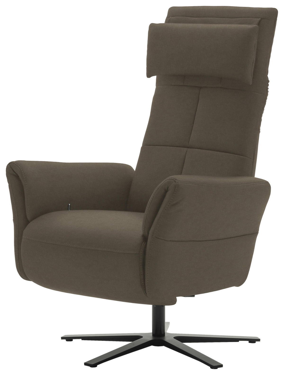 RELAXSESSEL in Leder Graubraun  - Graubraun/Schwarz, Design, Leder/Metall (81/118/82cm) - Schöner Wohnen