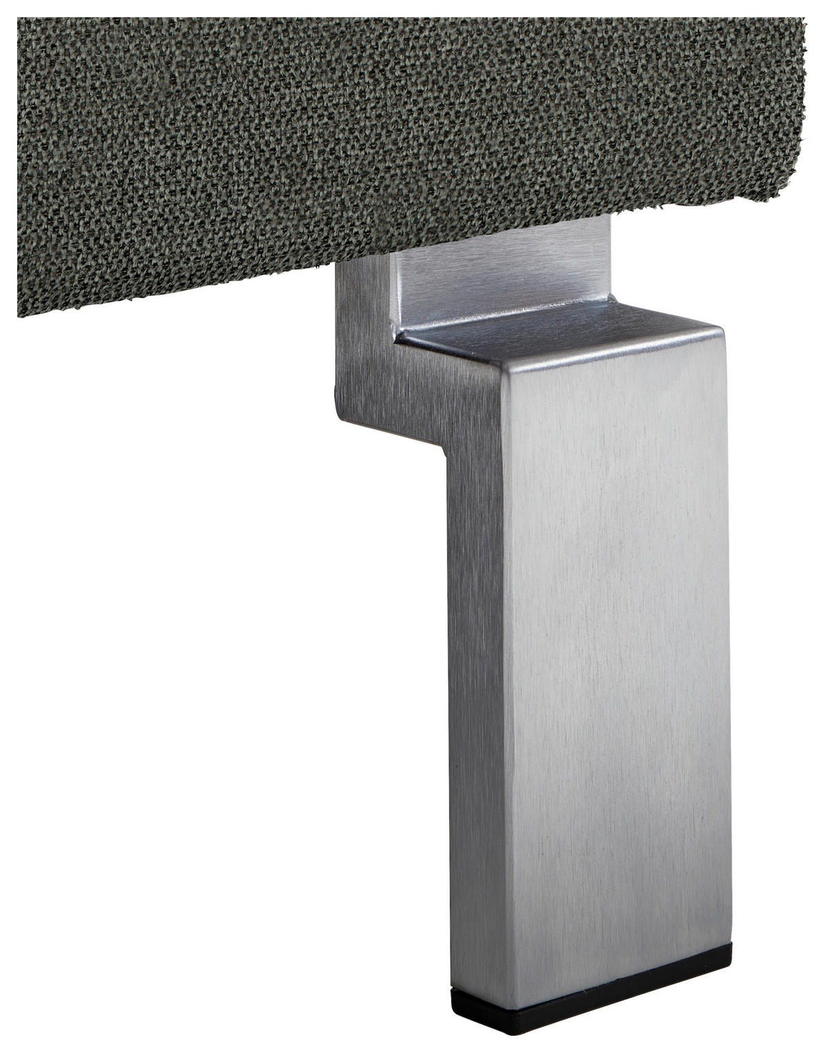 ECKSOFA in Flachgewebe Grau  - Chromfarben/Grau, Design, Textil/Metall (276/200cm) - Hom`in